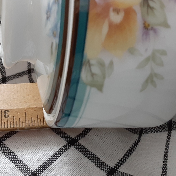 Christopher Stuart Fine China Tranquility Lidded Sugar Creamer Y0237 Teal Yellow - Picture 9 of 16